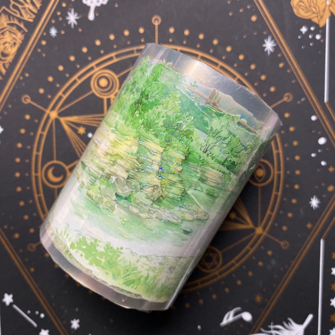 【E1】海外　10m巻　貝殻光/PETマスキングテープ　装飾系/背景系/お花系