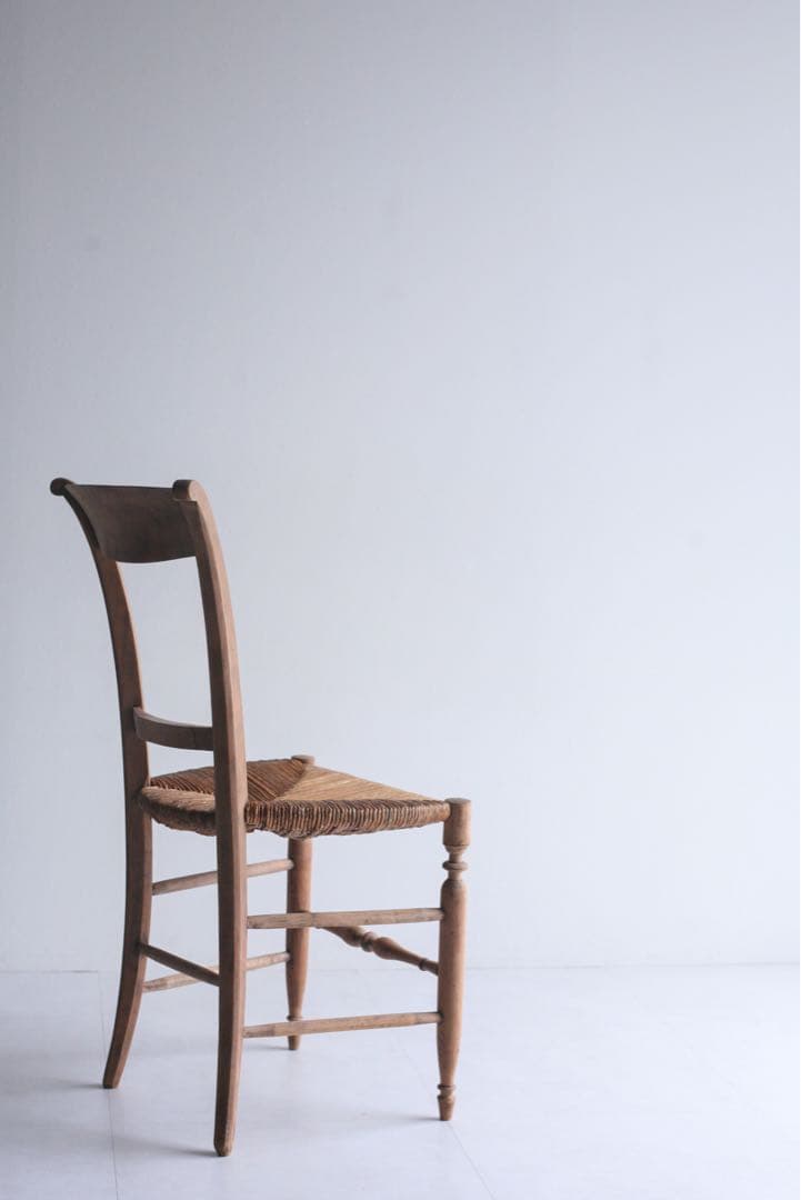 【SALE品】フランス　ラッシュ編みチェア　ダイニングチェア　ブロカント　古家具