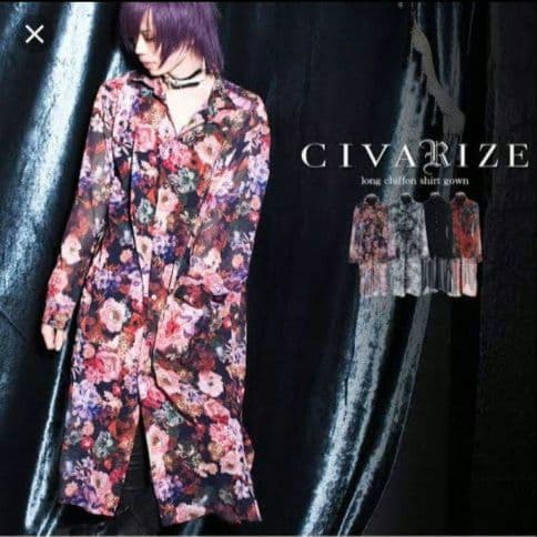 civarize V系　シャツ　シフォン108　ロック　ゴシック pnu