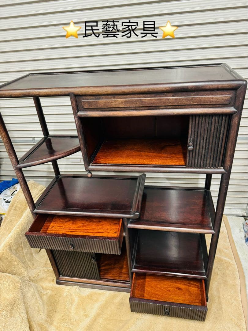 全国配送無料　民藝家具　飾り棚　和風　昭和レトロ　レア品　民藝家具　アンティーク