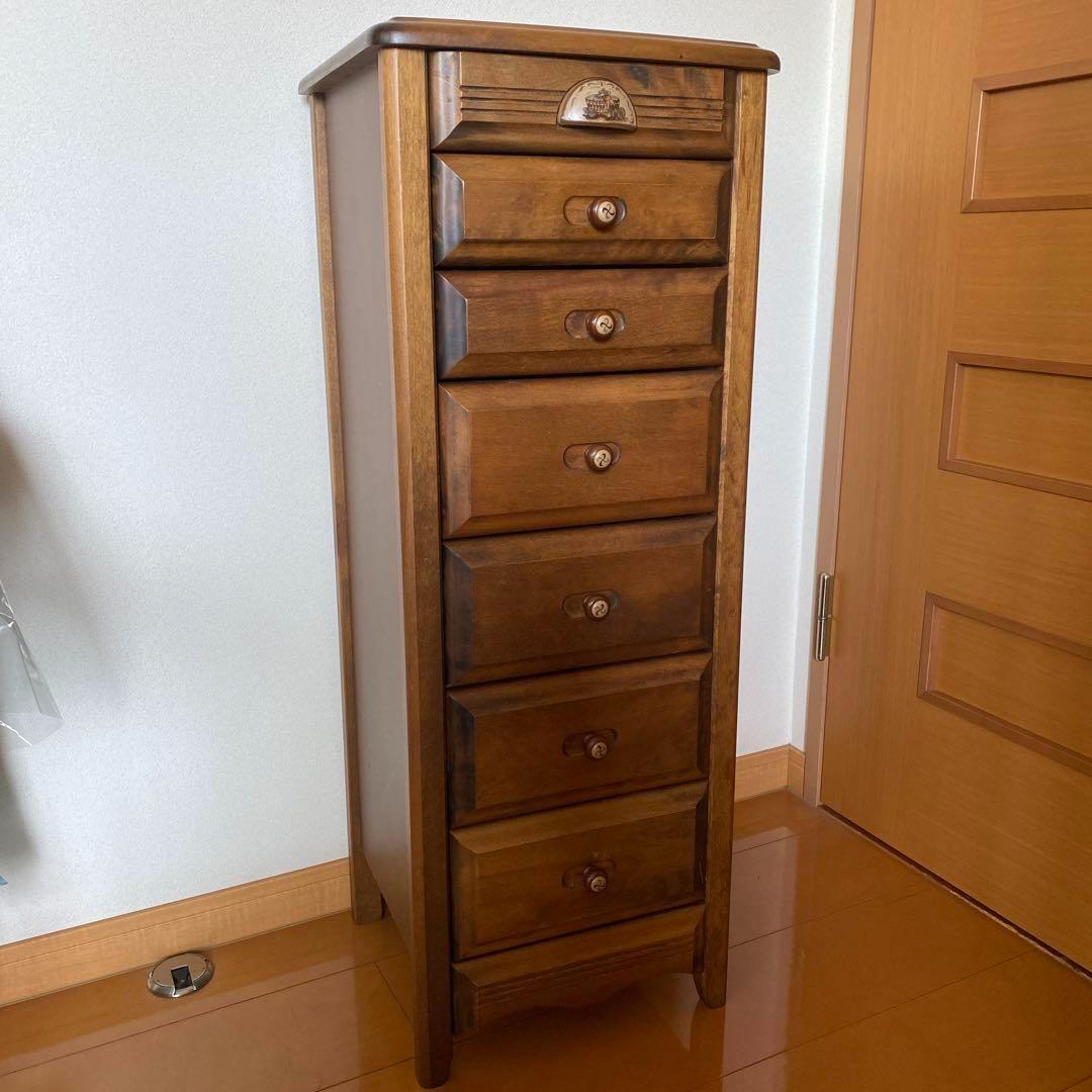 カントリー調 レトロ 引出し収納 電話台　FAX台