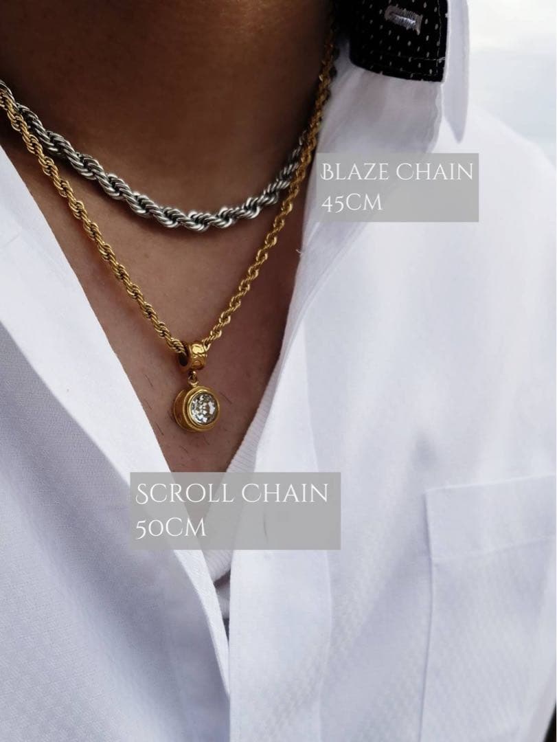 ハワイアンジュエリー　ジルコニア ロープチェーン ネックレス