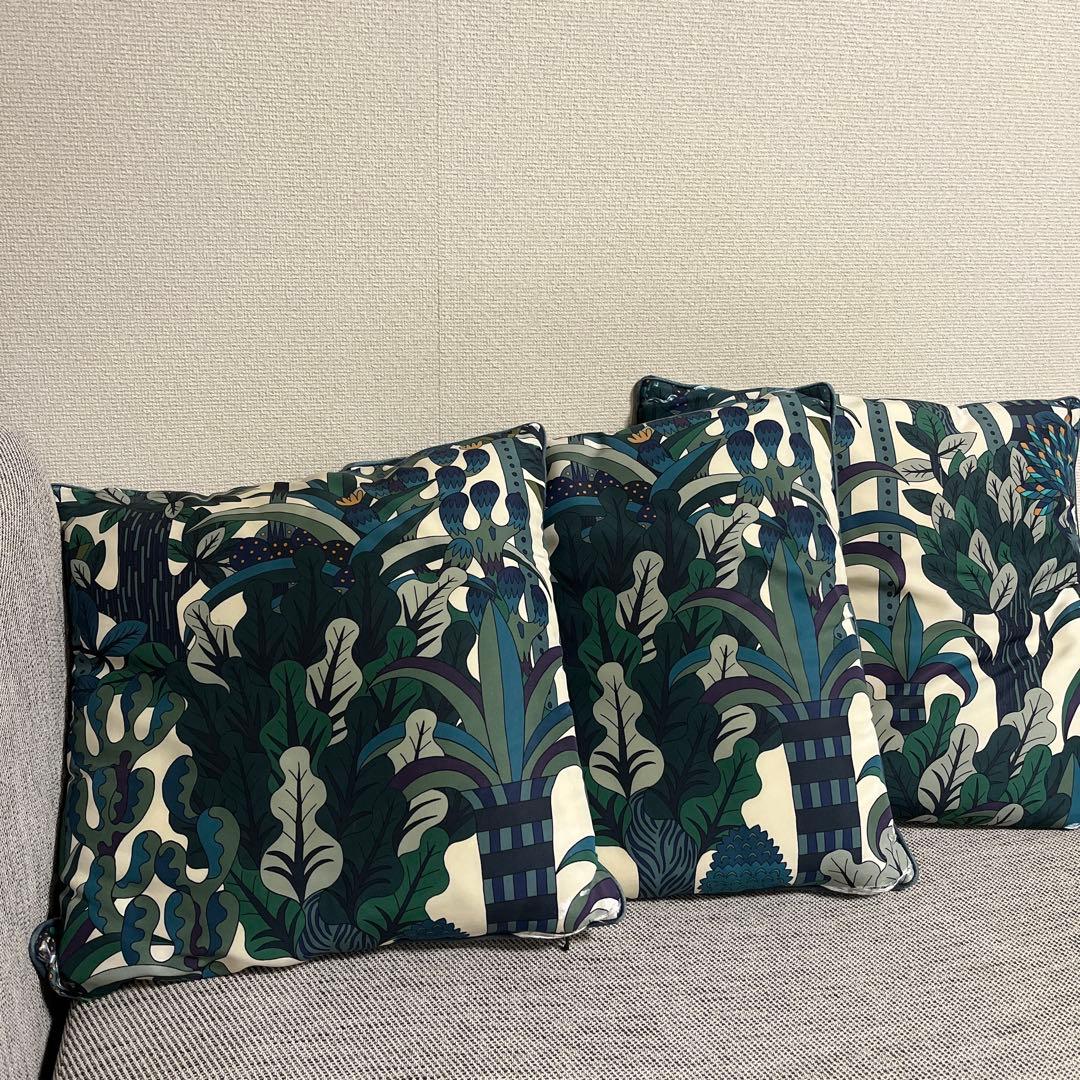 エルメス　植物柄 クッション3pダメージあり
