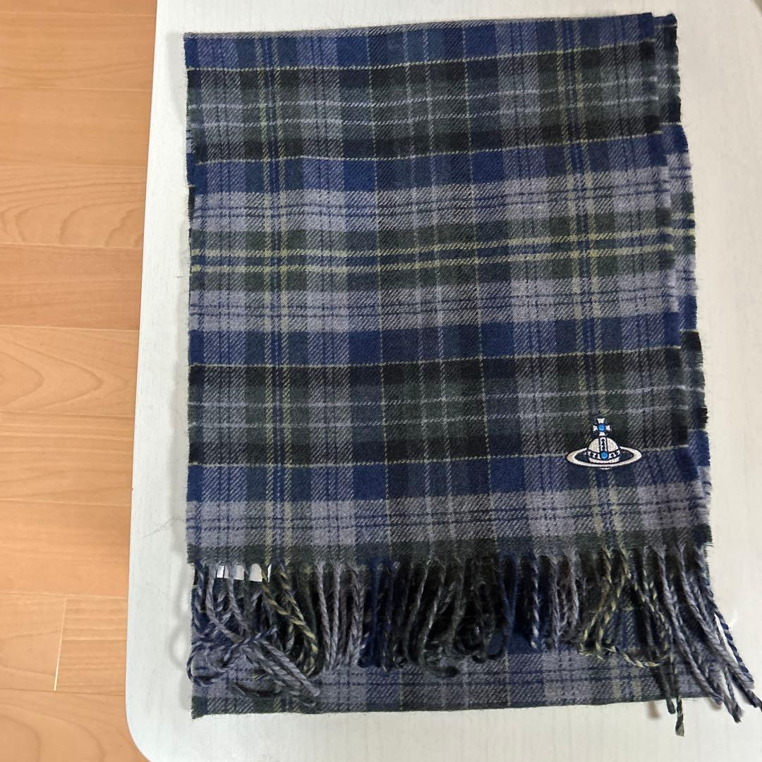 Vivienne Westwood タータンチェックマフラー ボルドー ストール