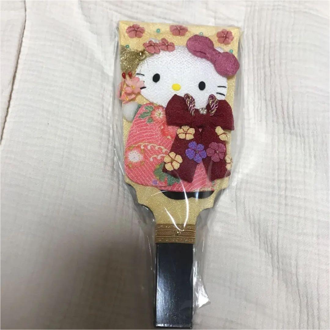 ハローキティ　羽子板　ちりめん細工