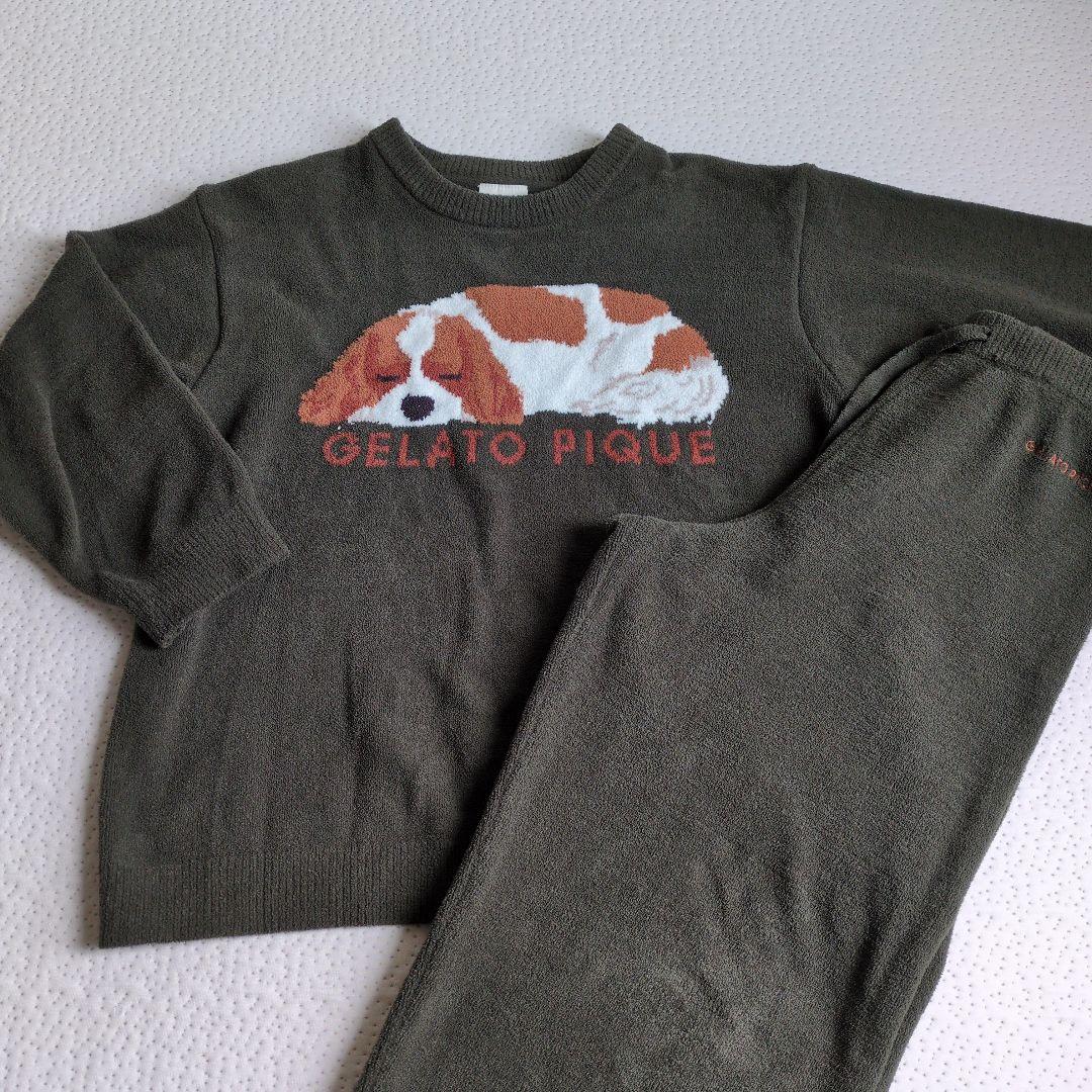 ジェラートピケ☆エアモコDOGジャガード プルオーバー＆ロングパンツ　キャバリア