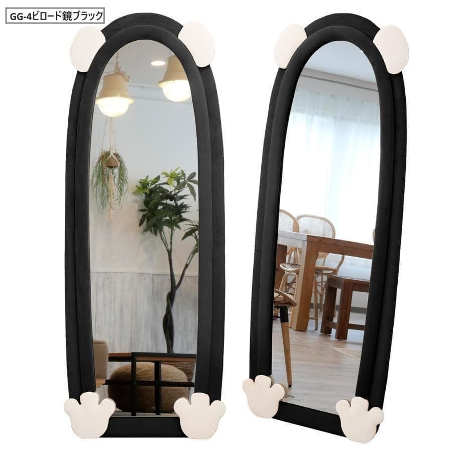 大特価セール全身鏡 韓国風 可愛い 160x60 ビロードフレーム ブラック09