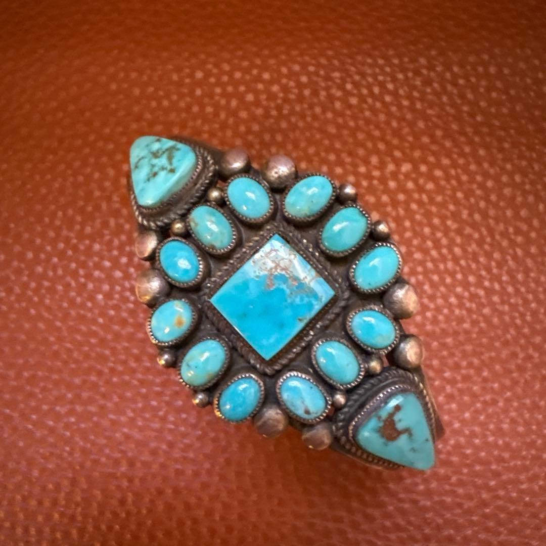 インディアンジュエリー　ナバホ族 カルヴィン　マルチネス作　ターコイズバングル