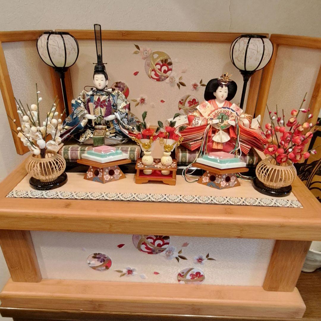 美品⭐お雛様⭐二人親王 コンパクト収納飾り