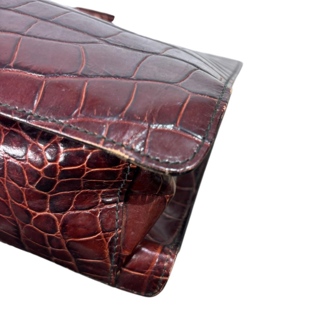 FURLA　vomo クロコ型押し トートバッグ 大容量 ボルドー　フルラ