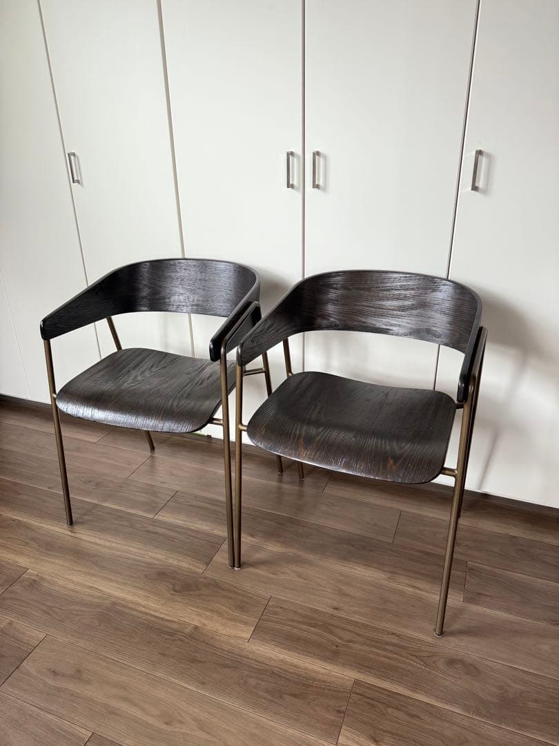 ダークブラウン ダイニングチェア 二脚セット ⚠️直接取引限定