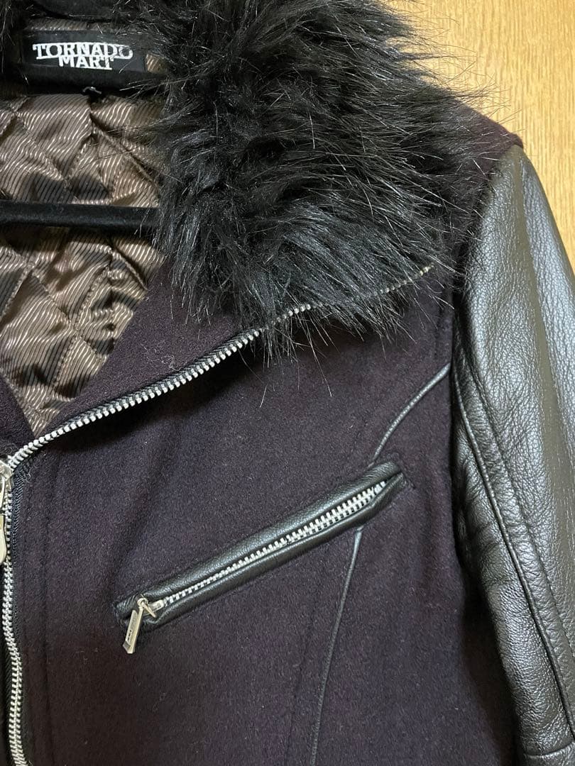 TORNADO MART 中綿キルティング 素材切替 ライダースジャケット