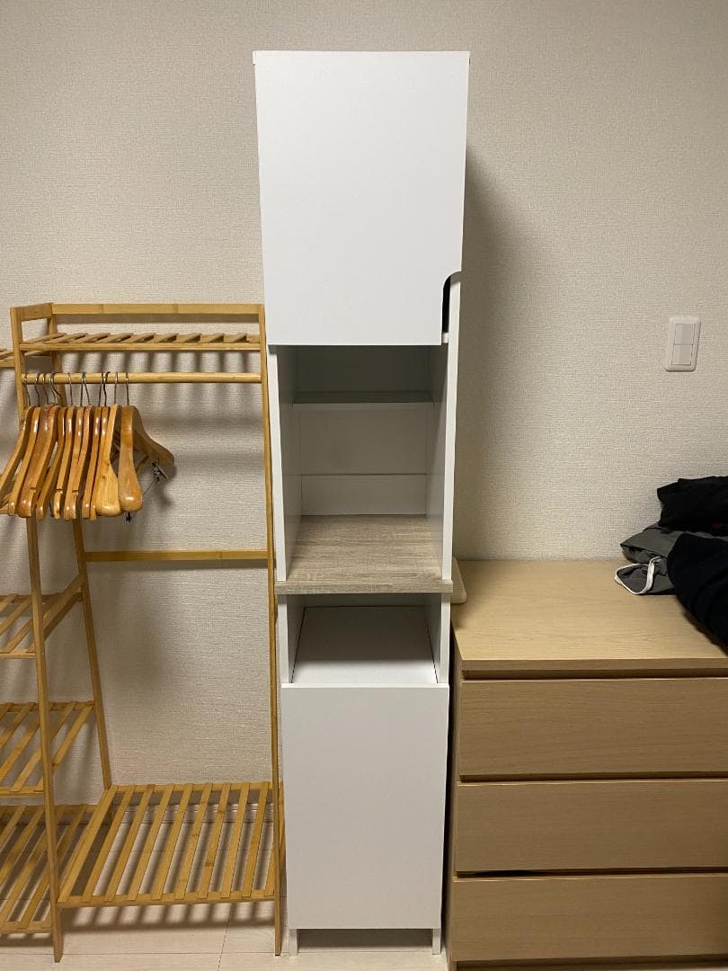 ホワイト木製収納キャビネット