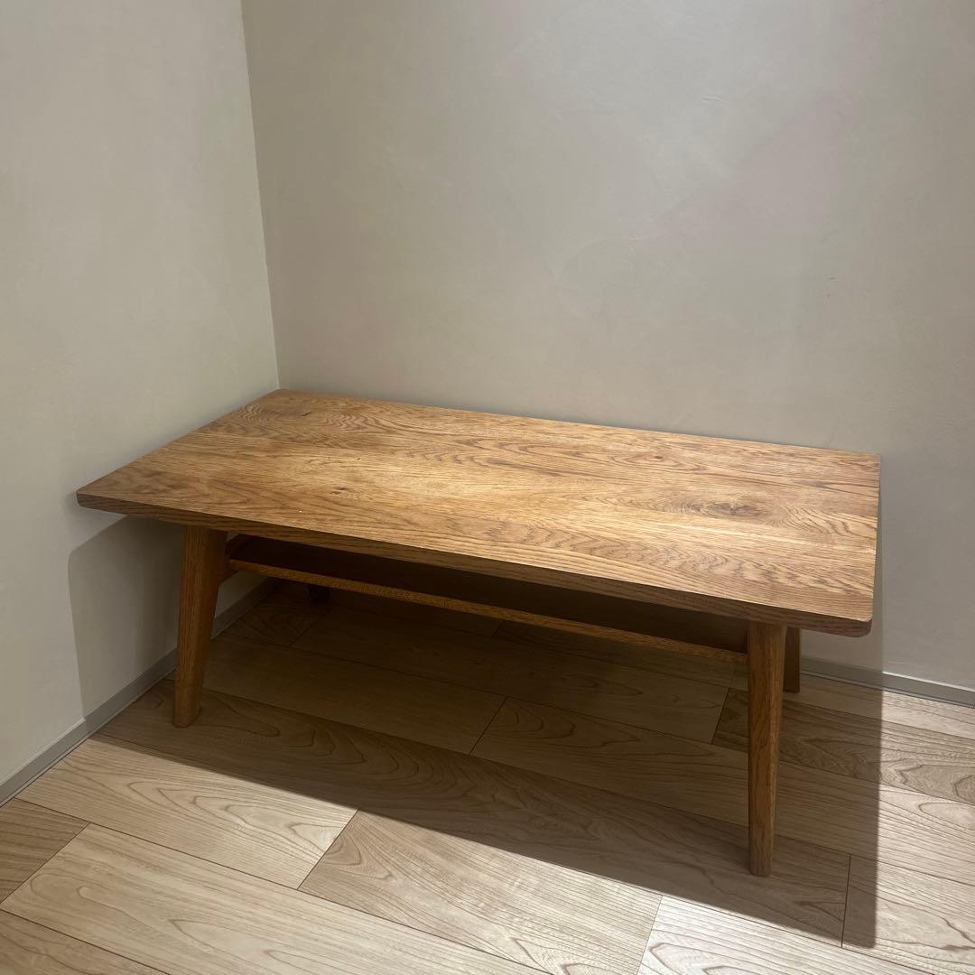 美品　【unico】ADDAY ローテーブル W1000（オーク材）