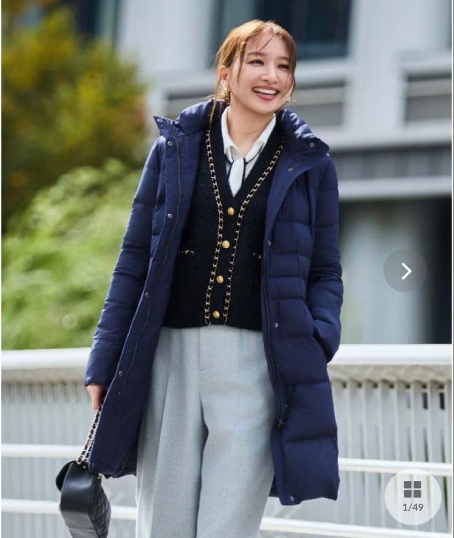 値下げ⭐︎美品⭐︎クードシャンス　ネイビー フランス産ホワイトダックダウンサイズ40