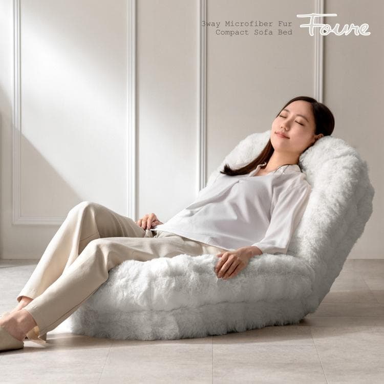 ふわとろ3way座椅子 フール ソファ ベッド ホワイト [6087]