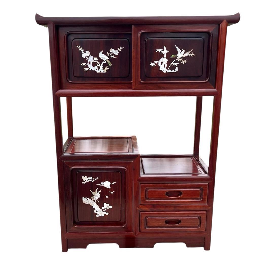 e*c様 茶箪笥　花梨　螺鈿細工　飾り棚　違い棚