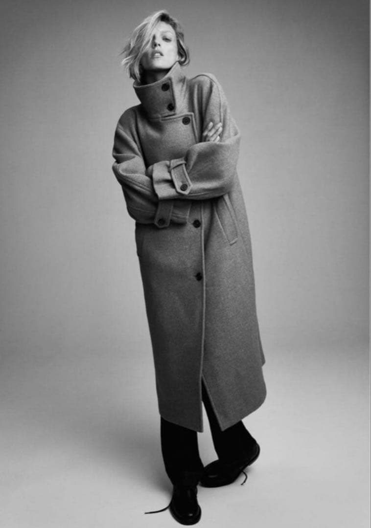 【q】ZARA ザラ　ウールオーバーサイズコート