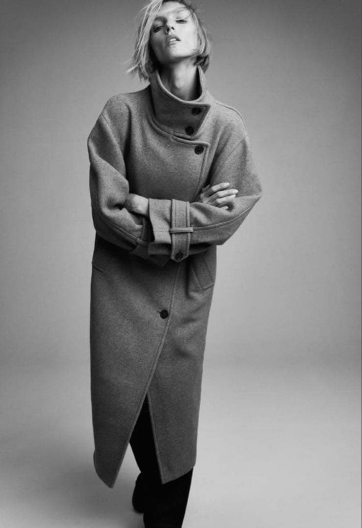 【q】ZARA ザラ　ウールオーバーサイズコート