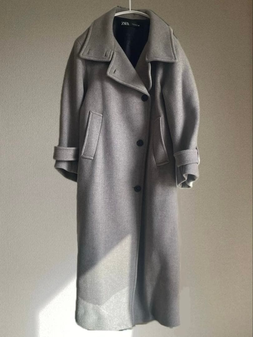 【q】ZARA ザラ　ウールオーバーサイズコート