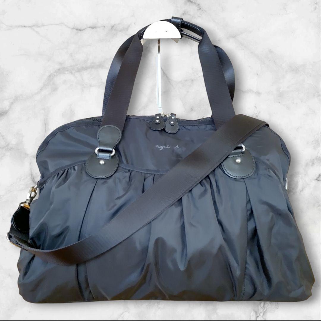 【極美品】アニエスベー ボストンバッグ 2way ナイロン ブラック