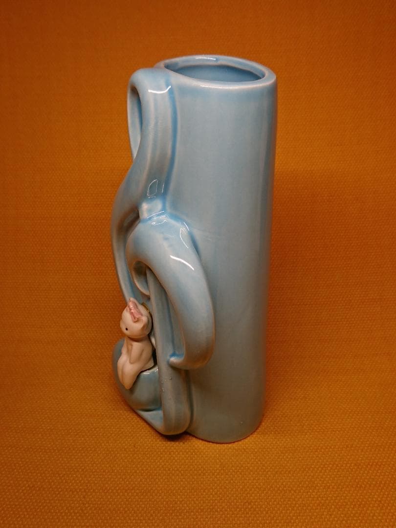 花瓶　 猫　音符　陶器　オブジェ　置物　インテリア　工芸品　美術品　A1608