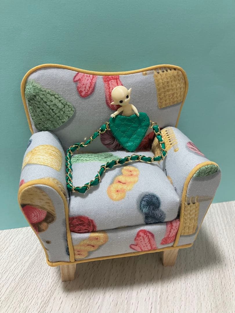 ★ハンドメイド★ ミニチュア ハート ポシェット ショルダーバッグ グリーン