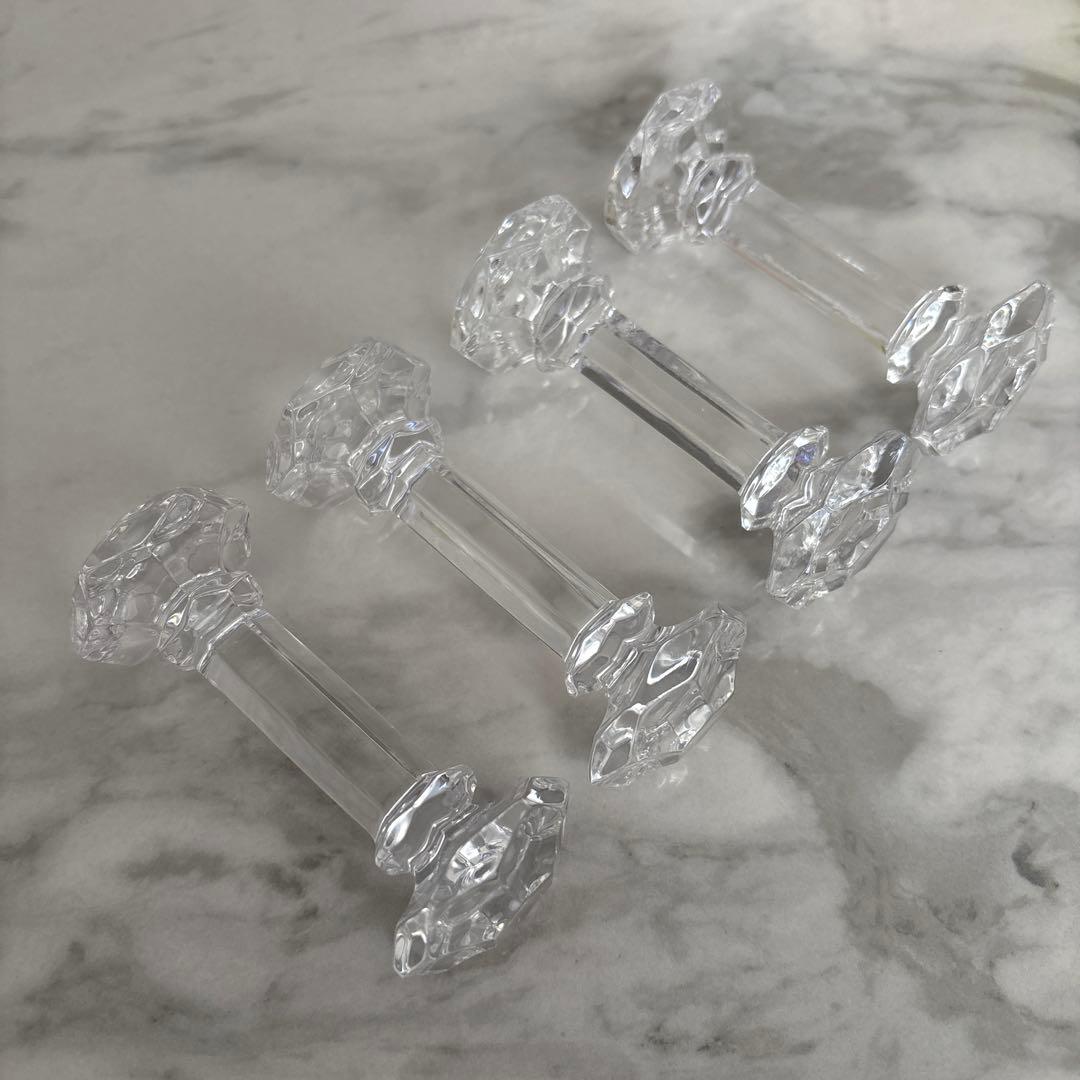 【新品未使用】サラグレース ガラス クリスタルカトラリーレスト4点セット