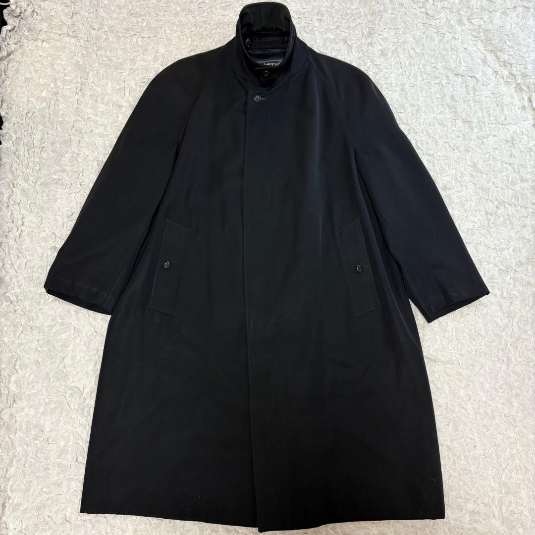 Burberrys ウールギャバ素材ステンカラーコート黒 XL バーバリー