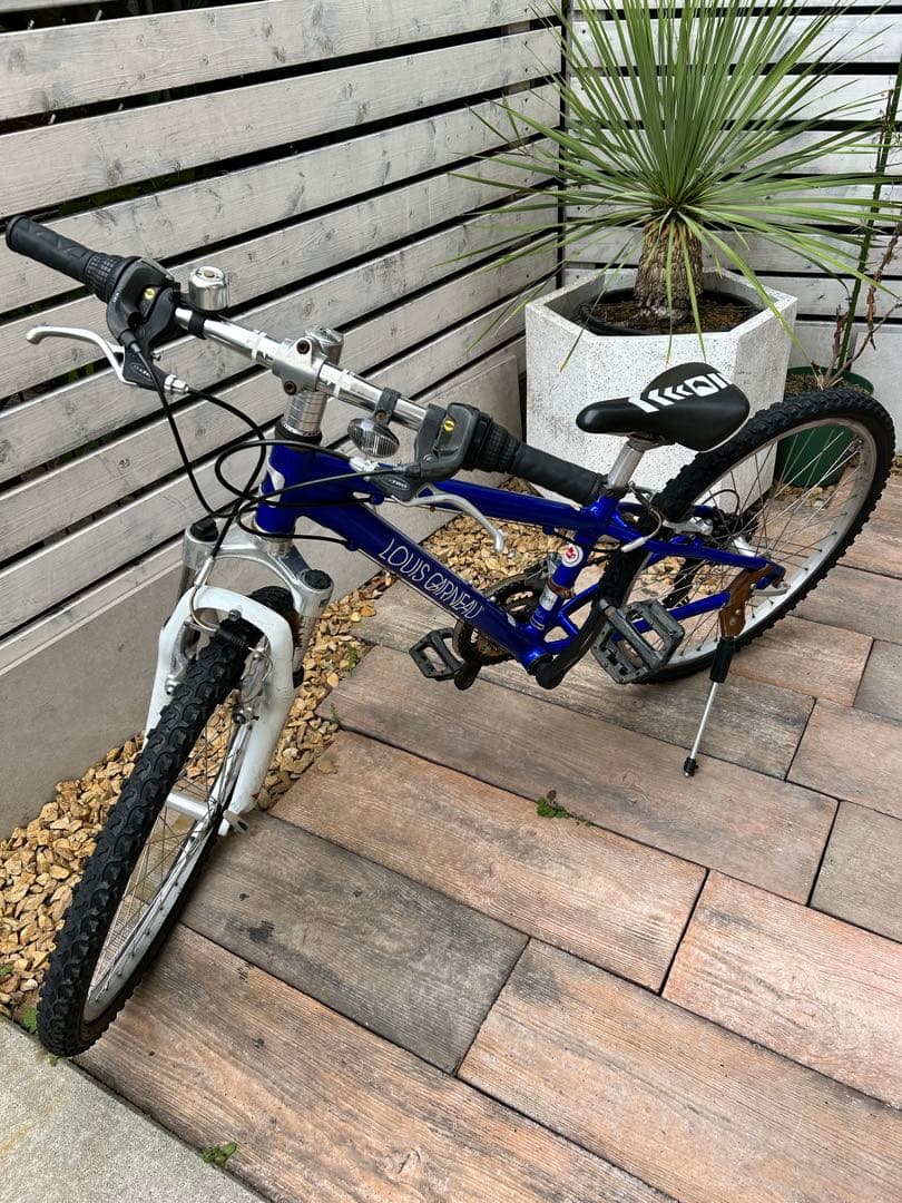 マウンテンバイク 青 サスペンションフォーク