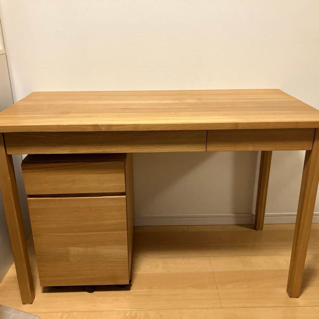廃盤品 無印良品 オーク無垢材 デスク キャビネット セット