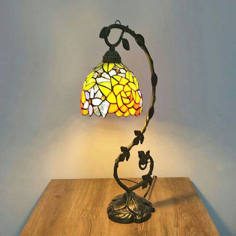 ティファニースタイルテーブルランプ電気スタンドガラスランプ\r シャンデリア菊4