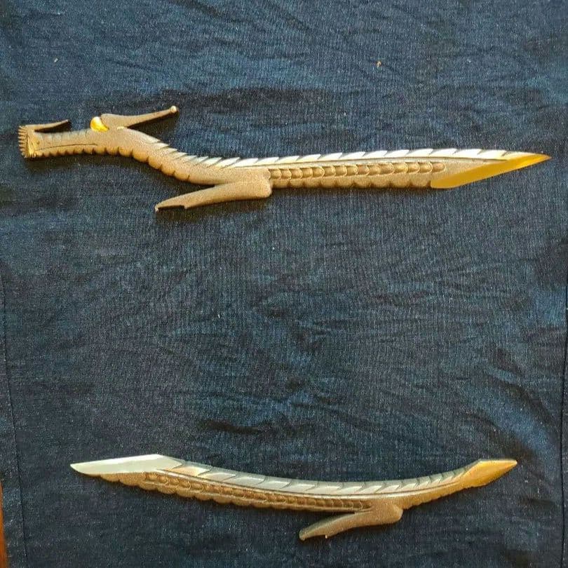 ナイフ　龍　2本セット　藤原良明作