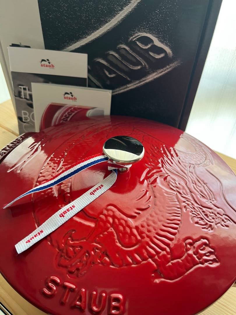 【新品】staub ブレイザーソテーパン24cm　チェリー　ドラゴン　龍