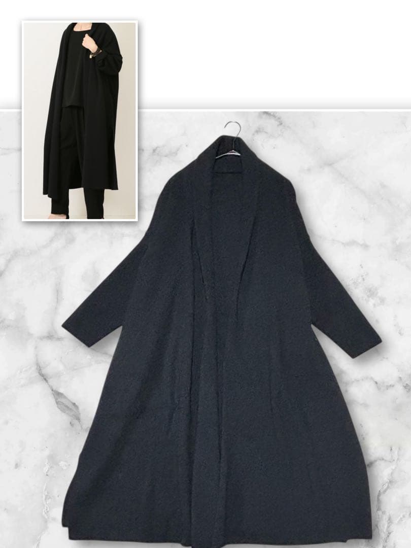 Lara様ドゥーズィエムクラス スムースニットガウンコート ブラック