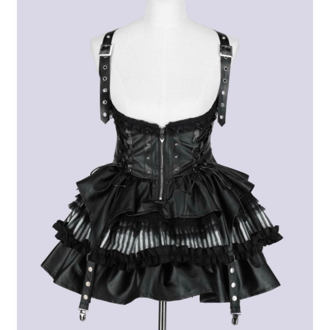 ワンピース QOOZA IMVAL / Lace Frill Leather Dress