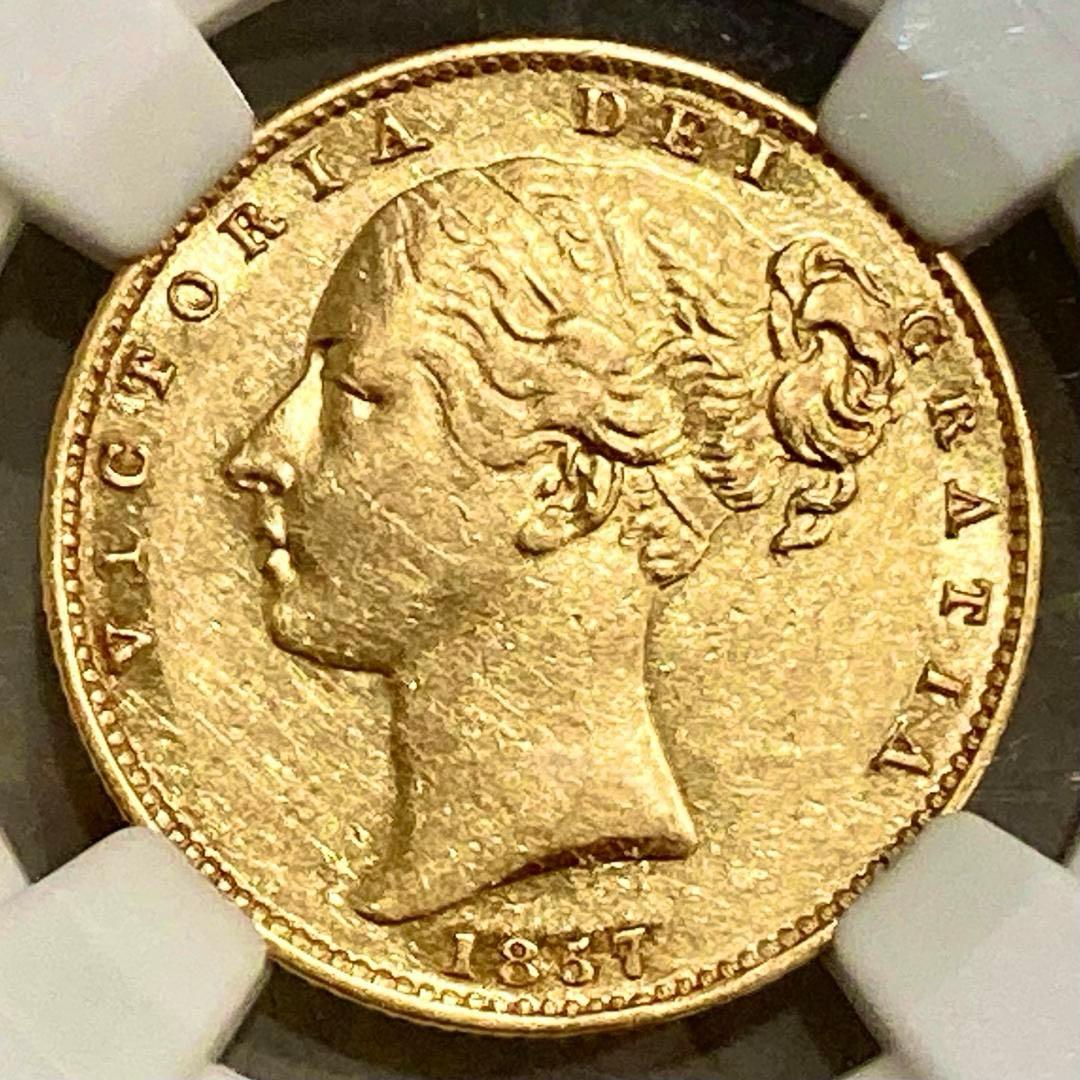 ★★★梨くん★★★　1857年1ソブリン金貨★NGC AU DETAILS