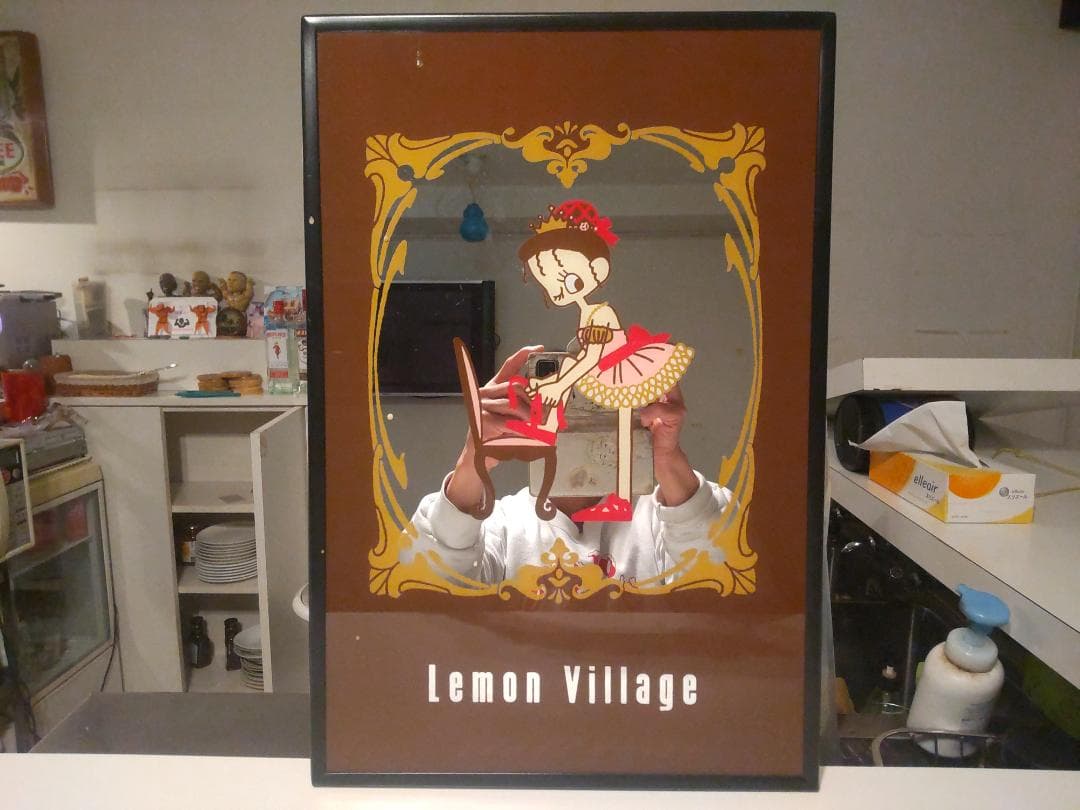 昭和★日本製★美少女 Lemon Village レモンビレッジ パブミラー 鏡