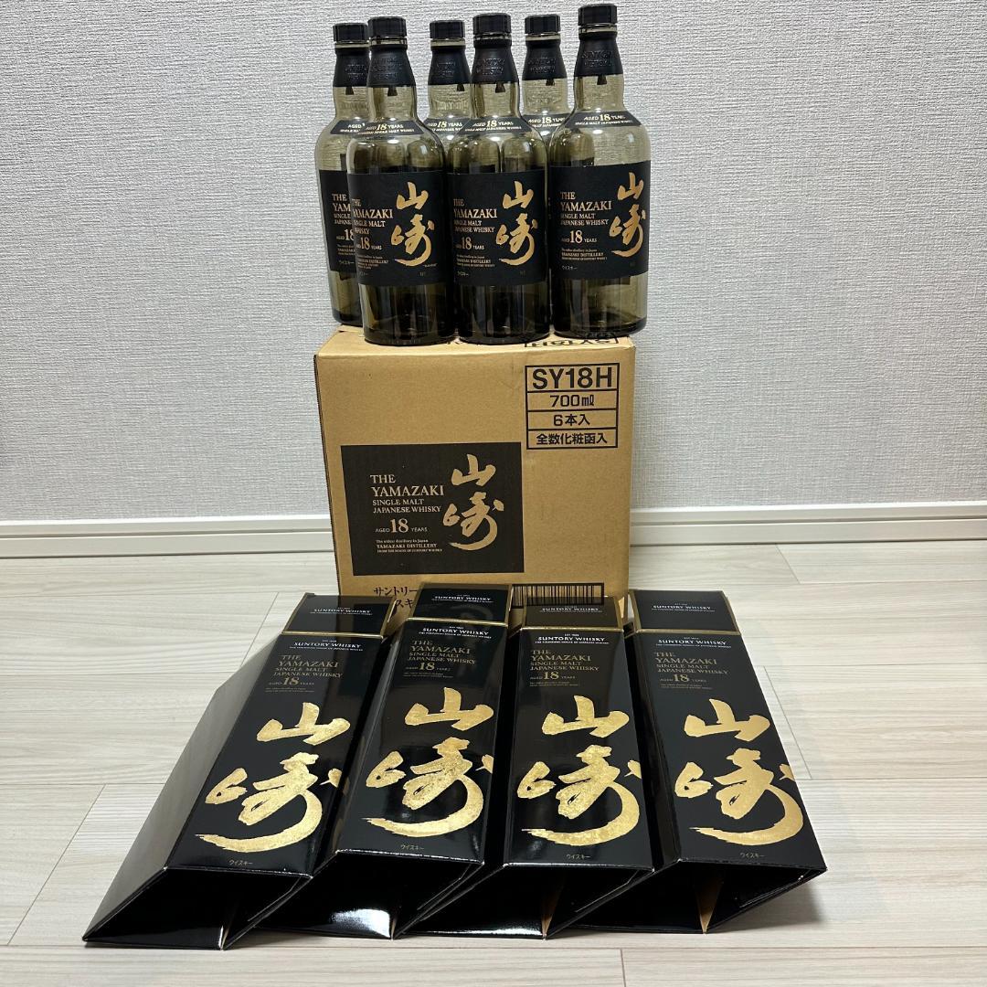 【空瓶】サントリー　山崎18年　700ml　6本セット＋化粧箱4個
