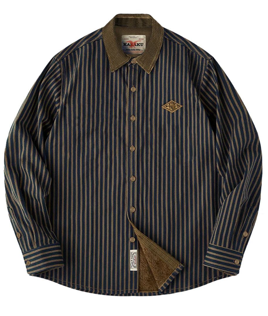 【新品未使用】karaku ストライプ長袖シャツ