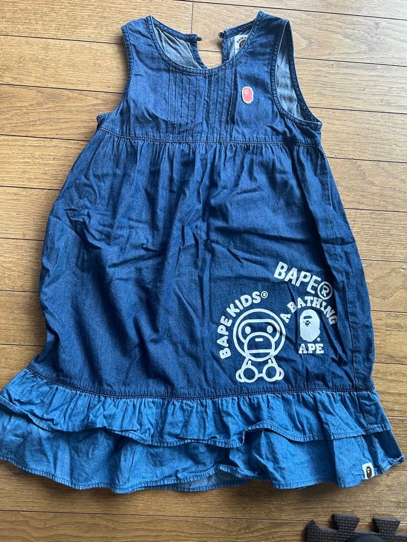 BAPE KIDS デニムワンピース ノースリーブ