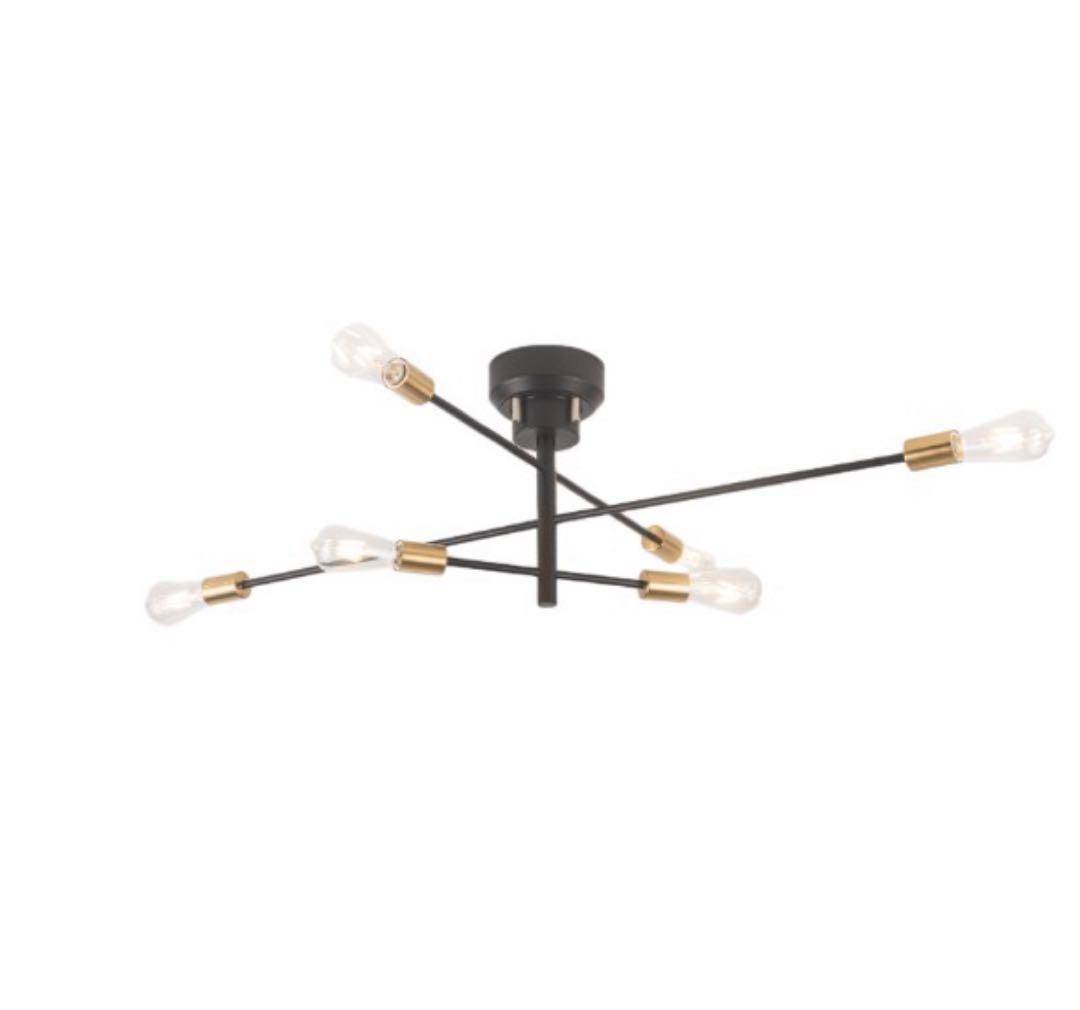 【美品・即対応可能】シーリングライト ブラック×ゴールド 6灯