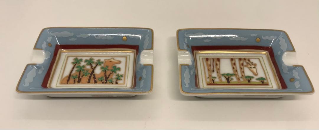 HERMES エルメス ミニアッシュトレイ 灰皿 ラクダ キリン 2個セット